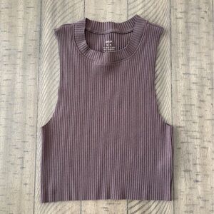 Aerie brown Ribbed Muscle Tee